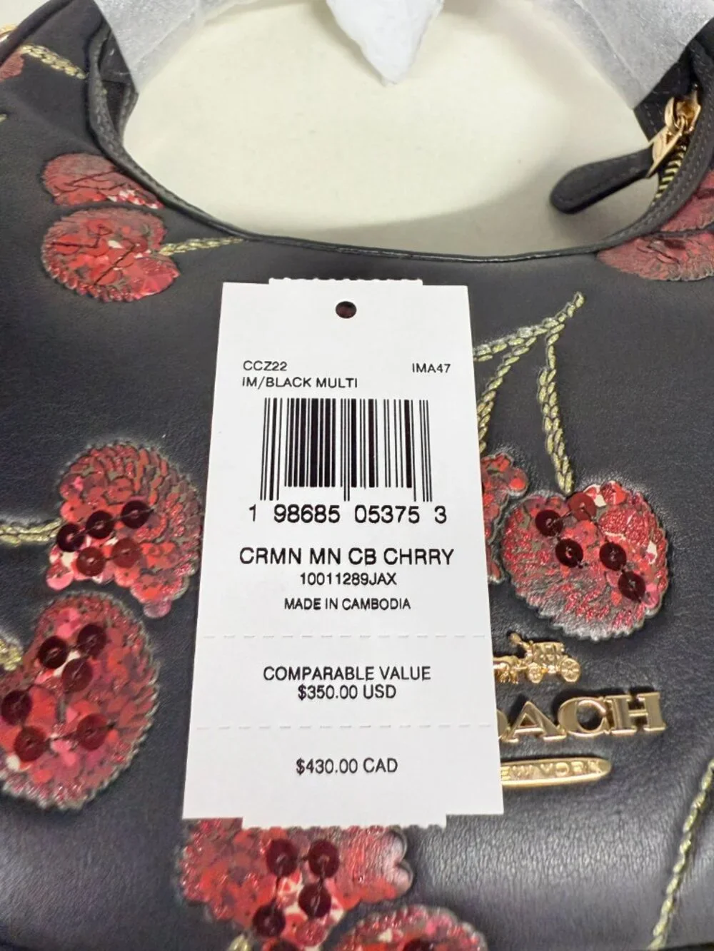 coach Carmen Mini Crossbody Bag With Cherry Print ccz22